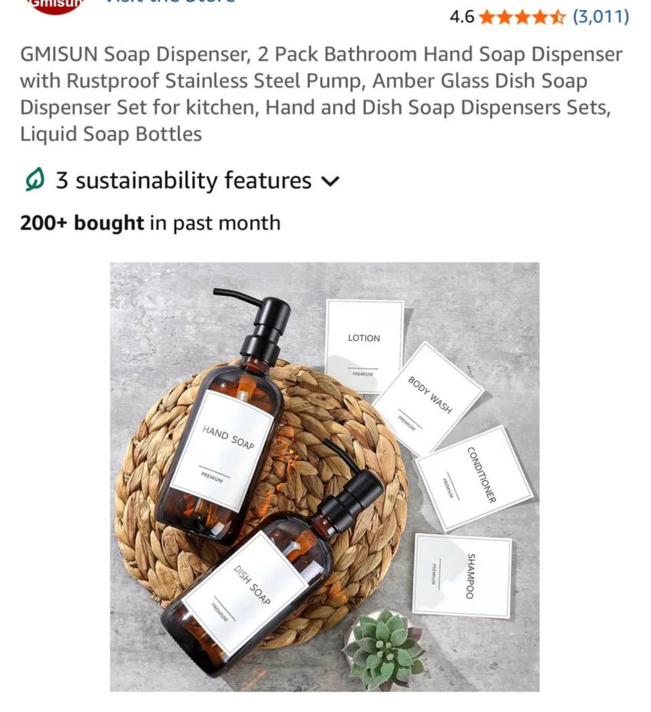 2 Pack Glass Soap Dispenser - photo 2