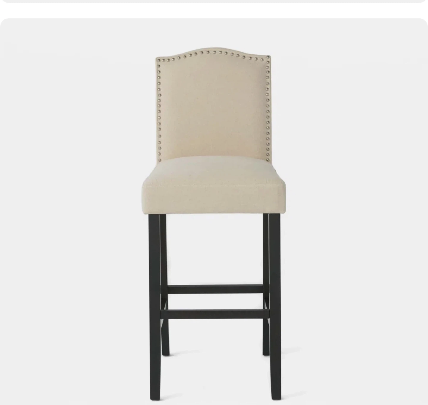 Retails $390 Cream Upholstered Bar Stool with Nailhead Trim