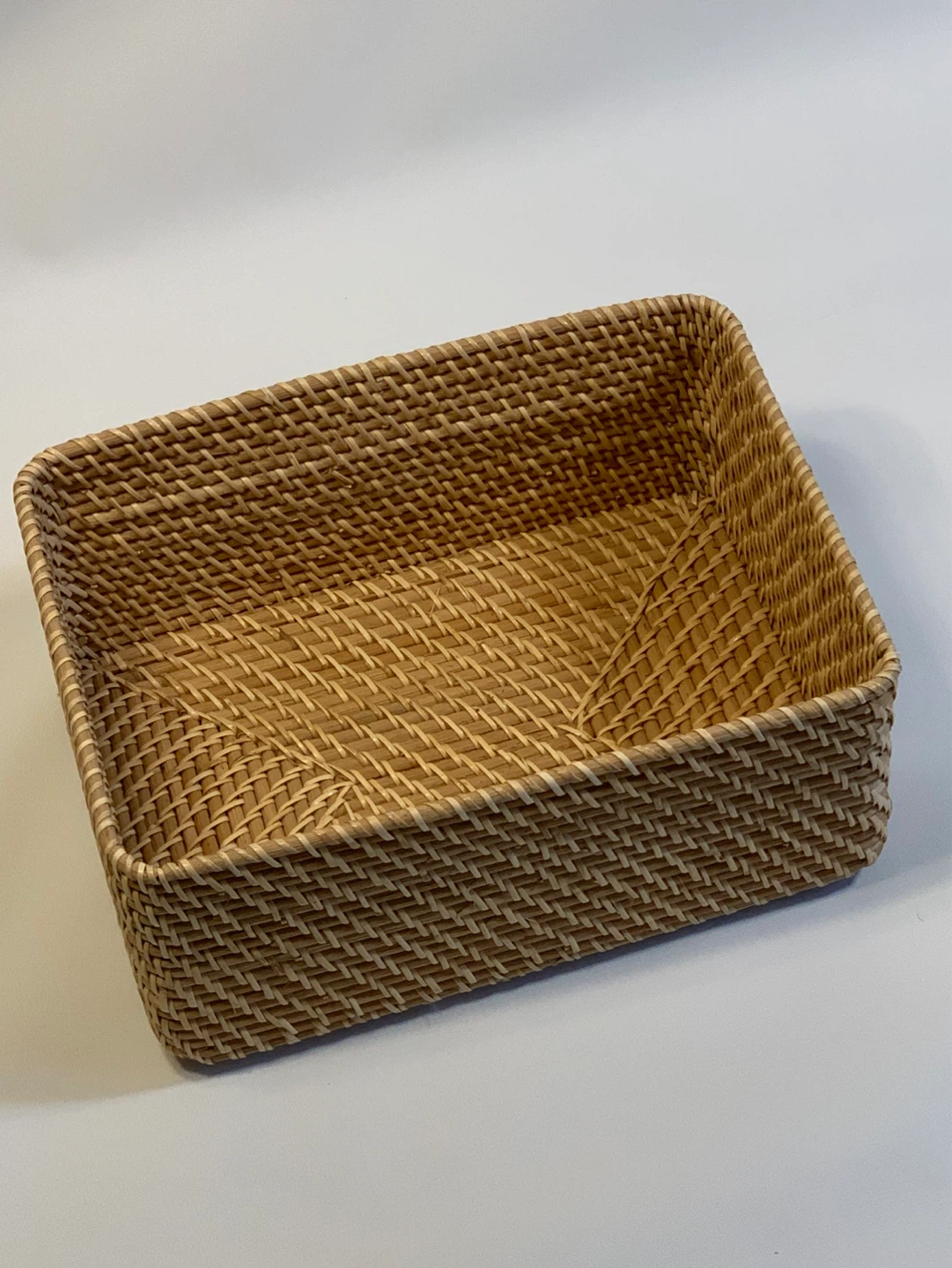 Woven Rattan Rectangular Basket