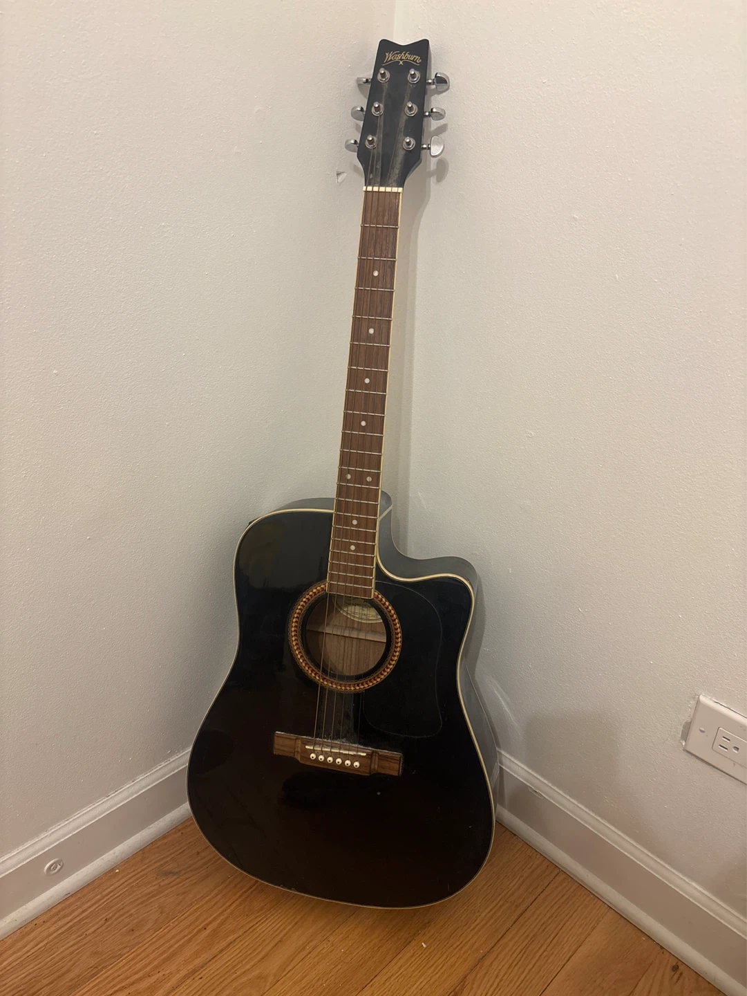 Washburn Acoustic-Electric Guitar - Black $130 firm