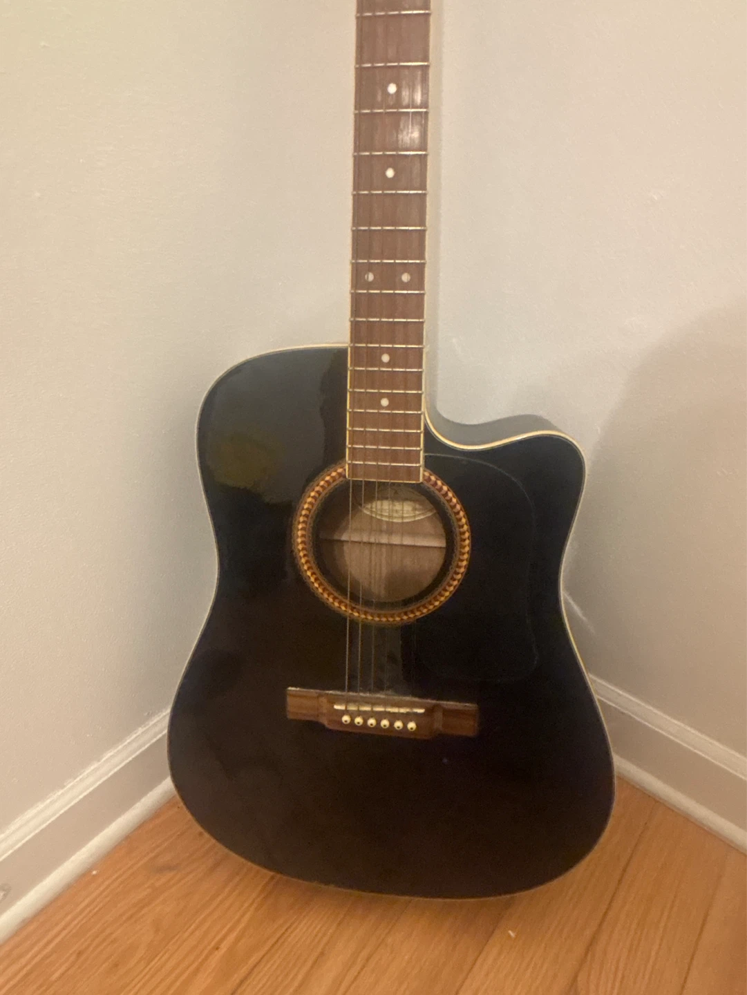 Washburn Acoustic-Electric Guitar - Black $130 firm - photo 3