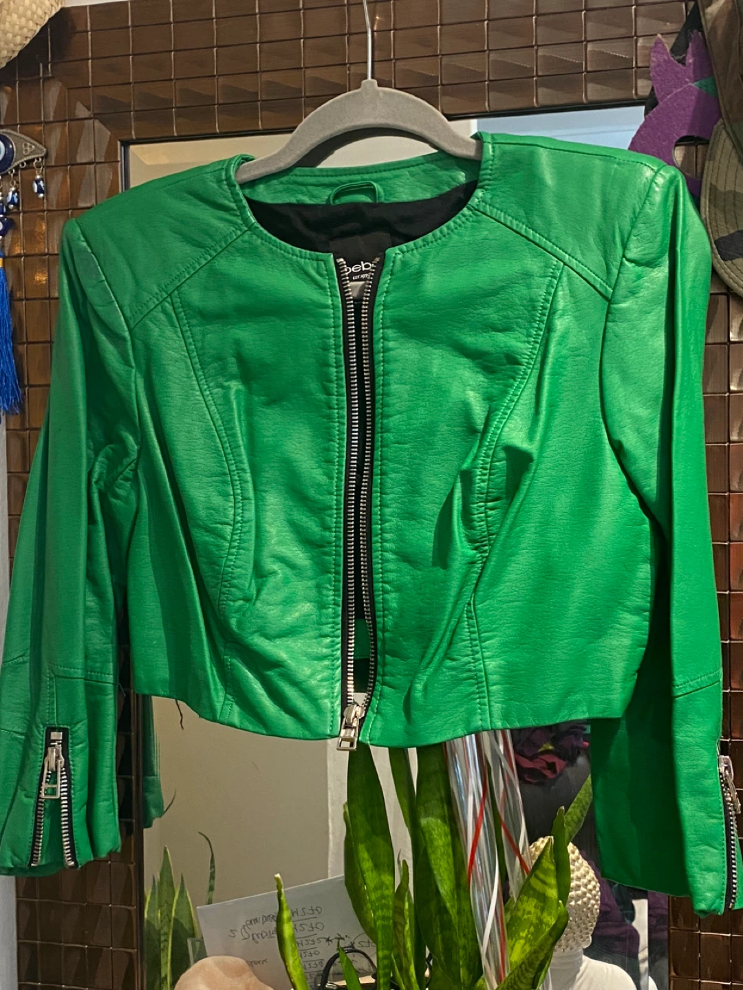 Bebe women’s green jacket