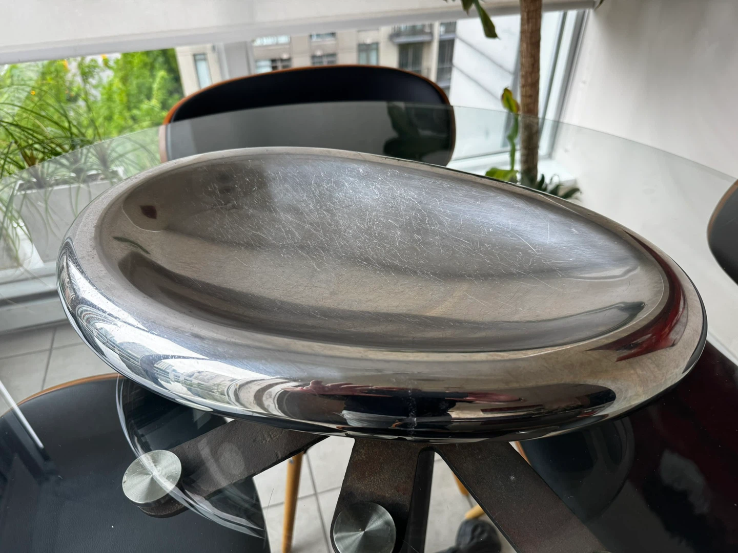 Modern Stainless Steel Serving Bowl