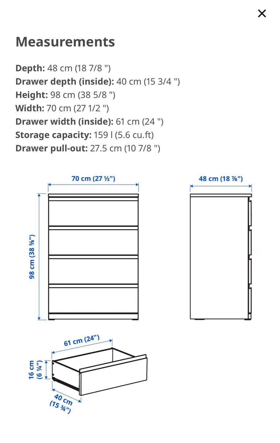 IKEA Malm 4-drawer chest - Black-brown - photo 5