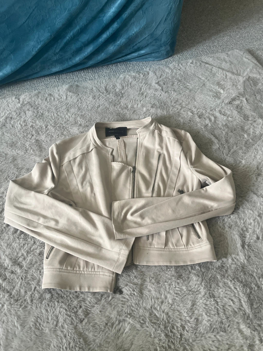 Beige Moto Jacket size small - photo 2