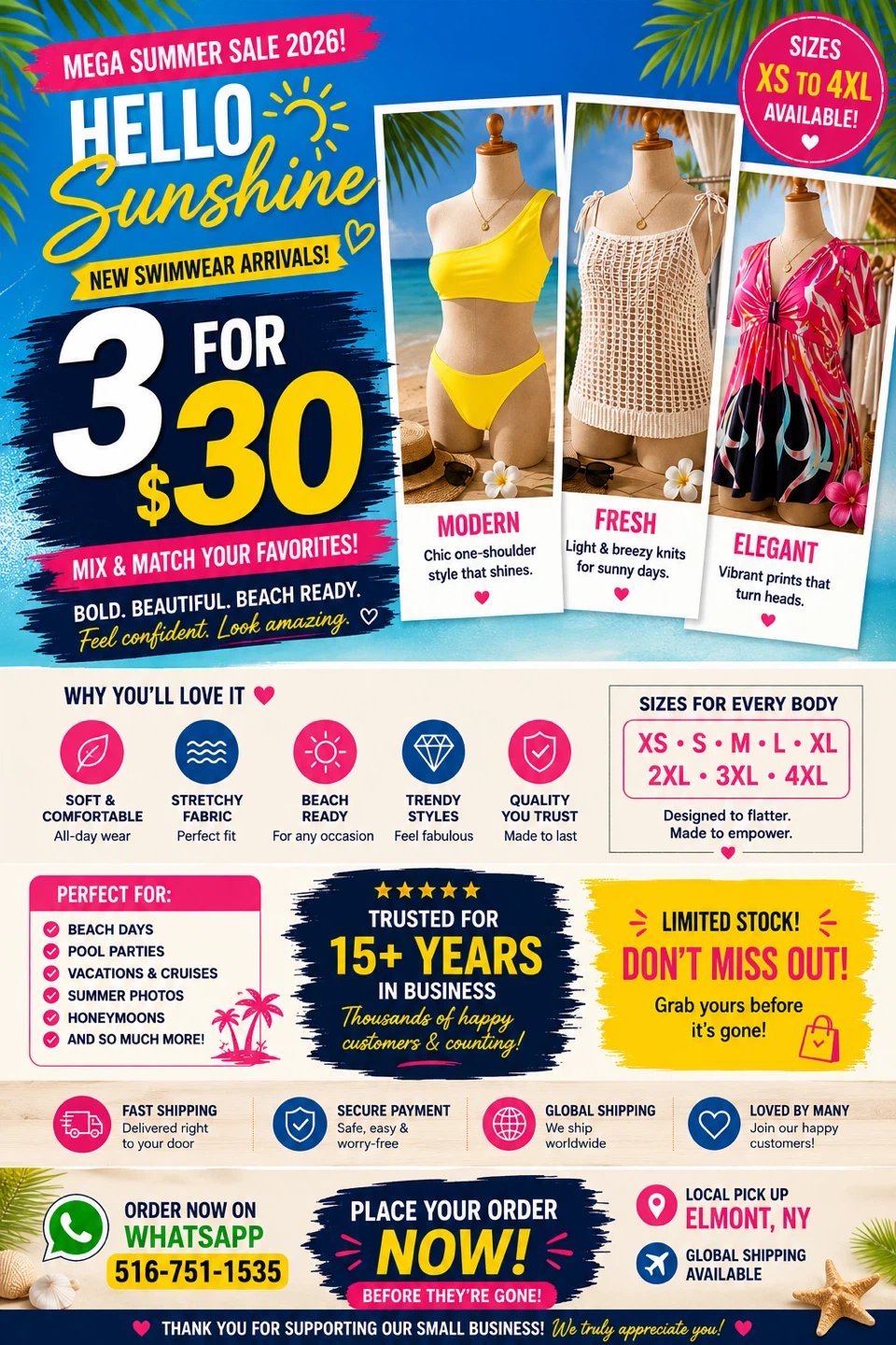 Summer Swimwear Sale - 3 for $30