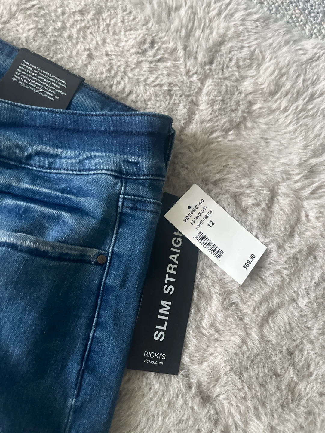 RICKI'S Slim Straight Distressed Cuff Jeans Size 12 - photo 2
