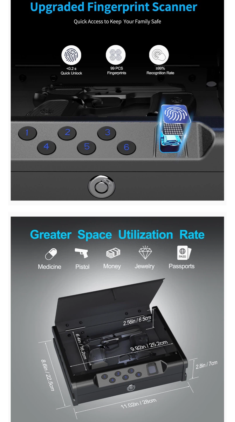Biometric Safe with Fingerprint and Keypad Access - photo 4