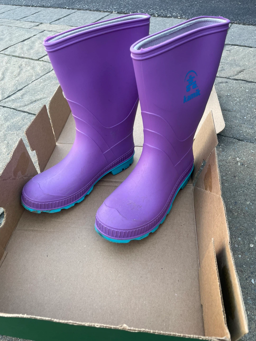 Kamik Youth Stomp Waterproof Rain Boots Size 4 Purple - photo 4