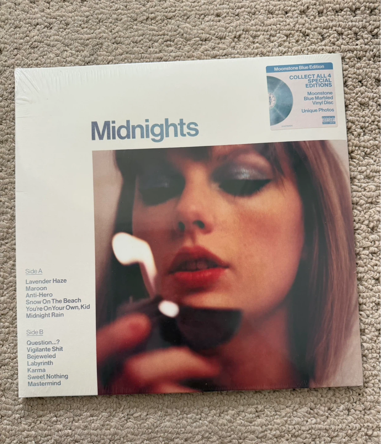 Taylor Swift Midnights Moonstone Blue Edition Vinyl Record