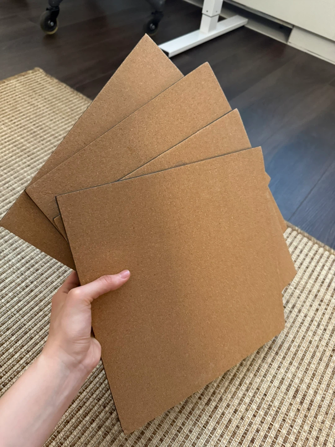 Set of 4 Brown Square Cork Foam Board