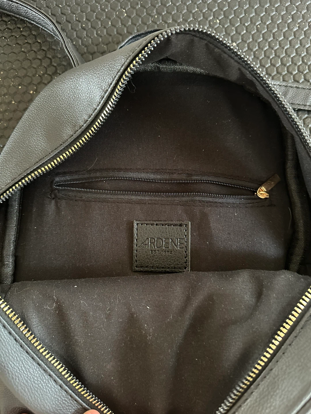 Black Faux Leather Backpack - photo 2