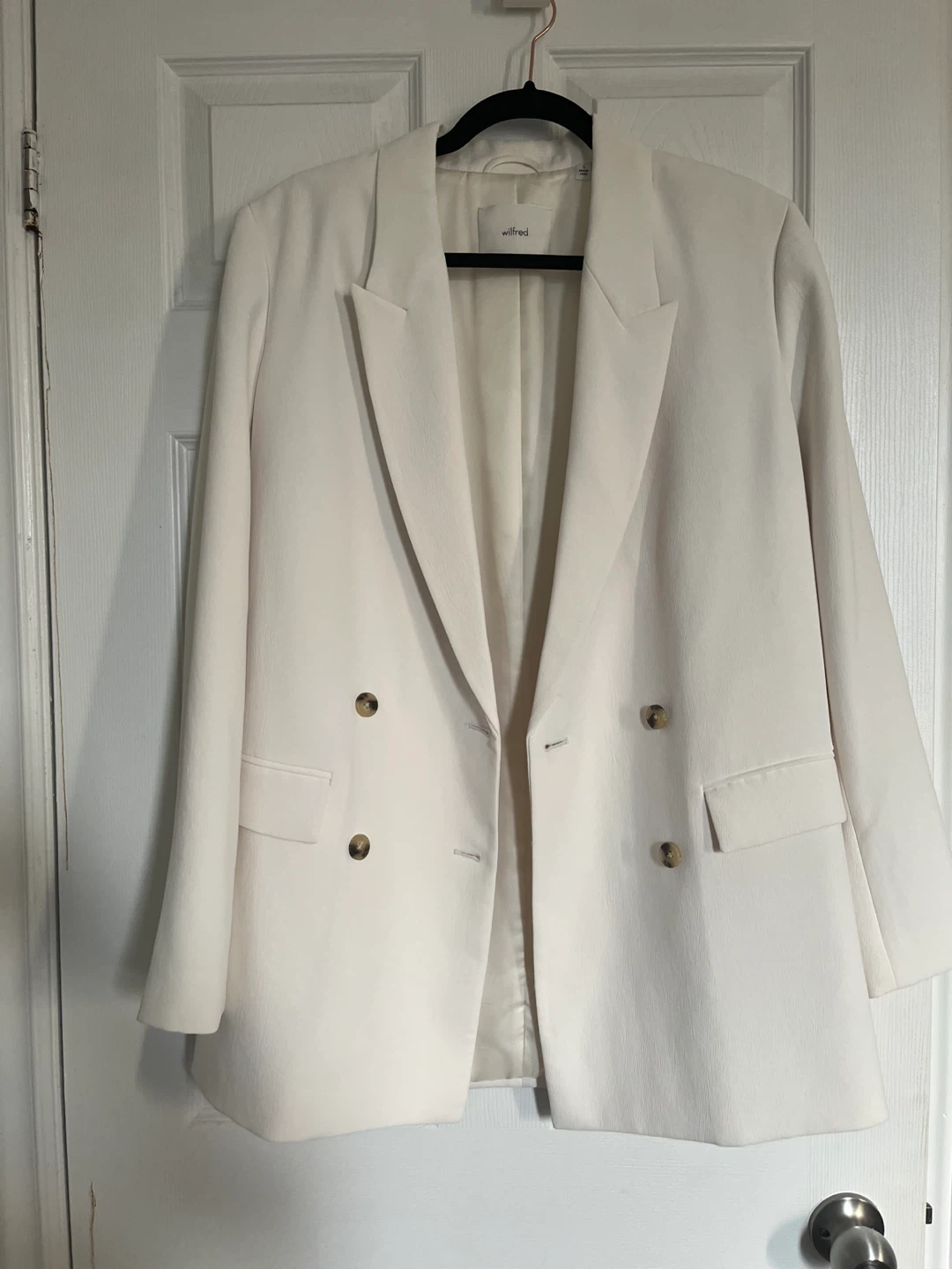 Wilfred Cream Double-Breasted Blazer
