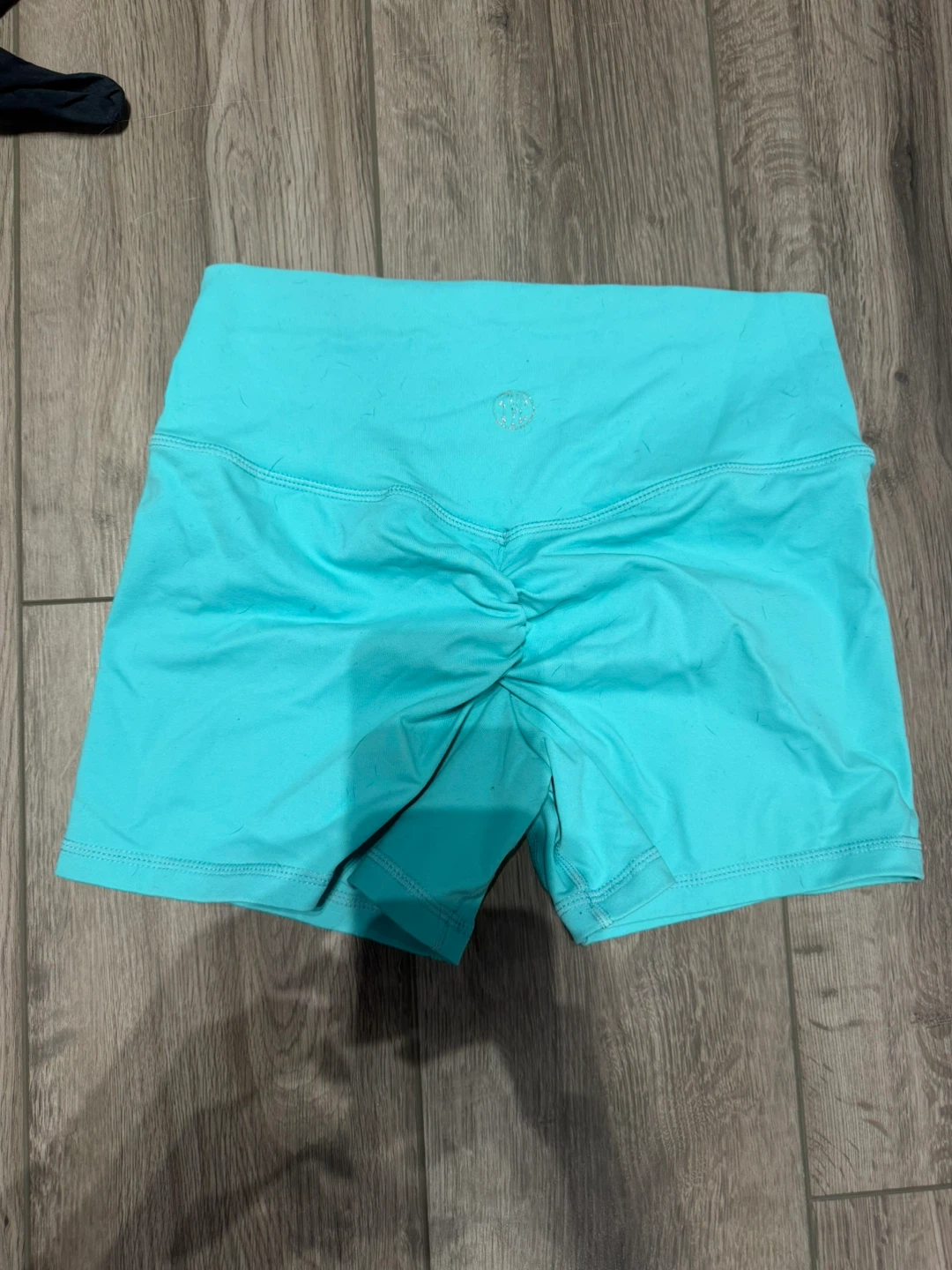 Turquoise Ruched workout Shorts