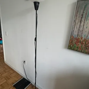 Ikea Black Floor Lamp with White Frosted Shade