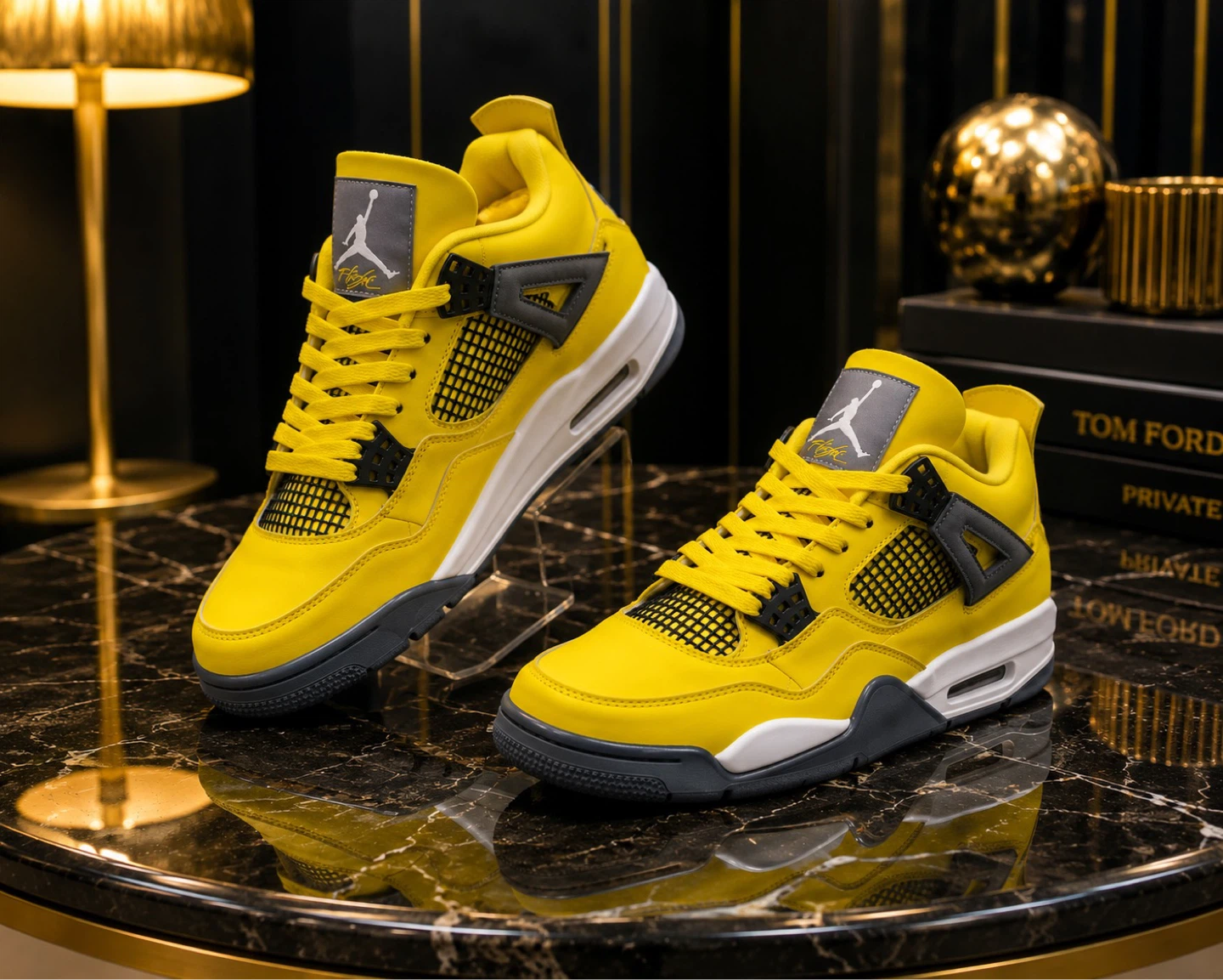 Air Jordan 4 Yellow Sneakers - photo 2