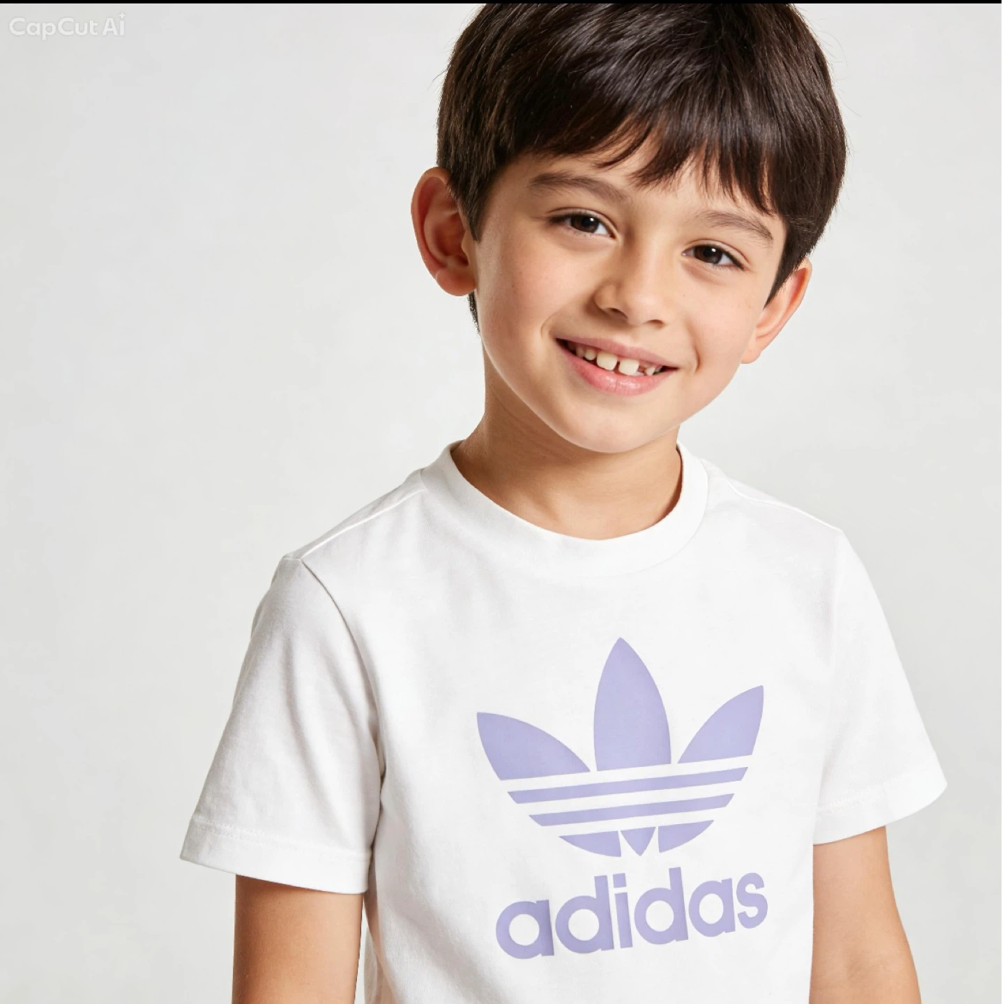 Adidas T-Shirt - White with Purple Logo unisex 4 and 5 years