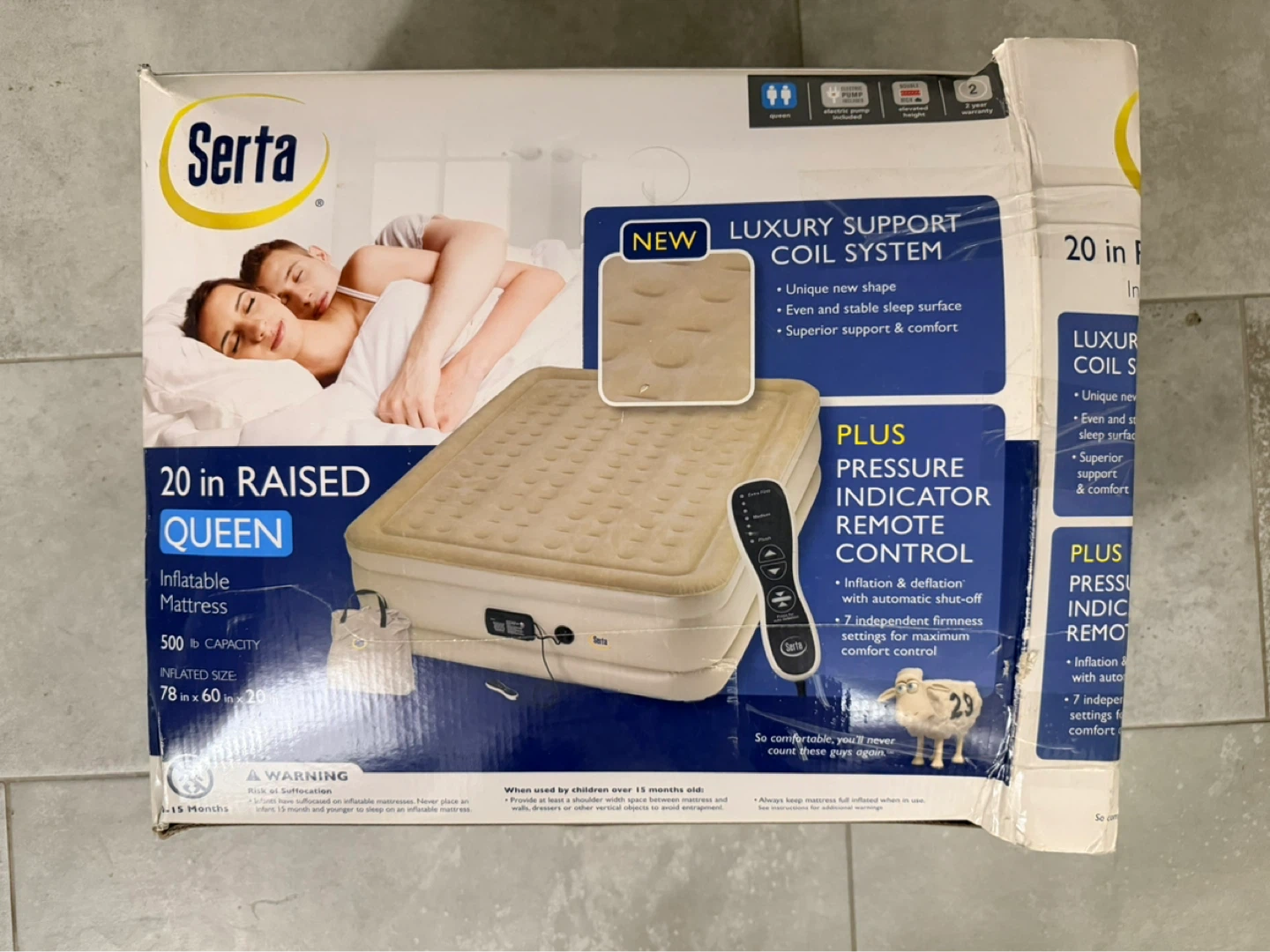 Serta Queen Inflatable Air Mattress with Remote