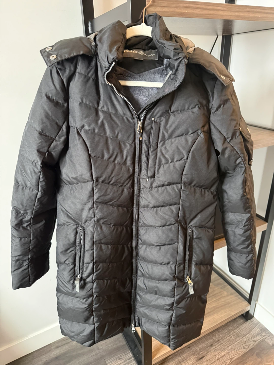Eddie Bauer Women's Black Puffer Parka with Fur Hood - photo 2