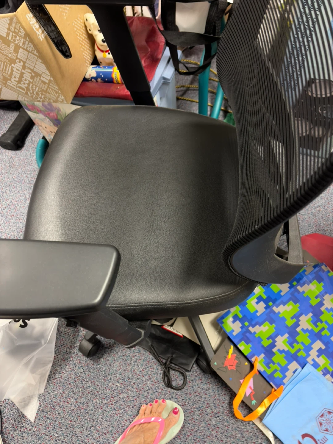 Office Chair - Black Faux Leather - photo 2