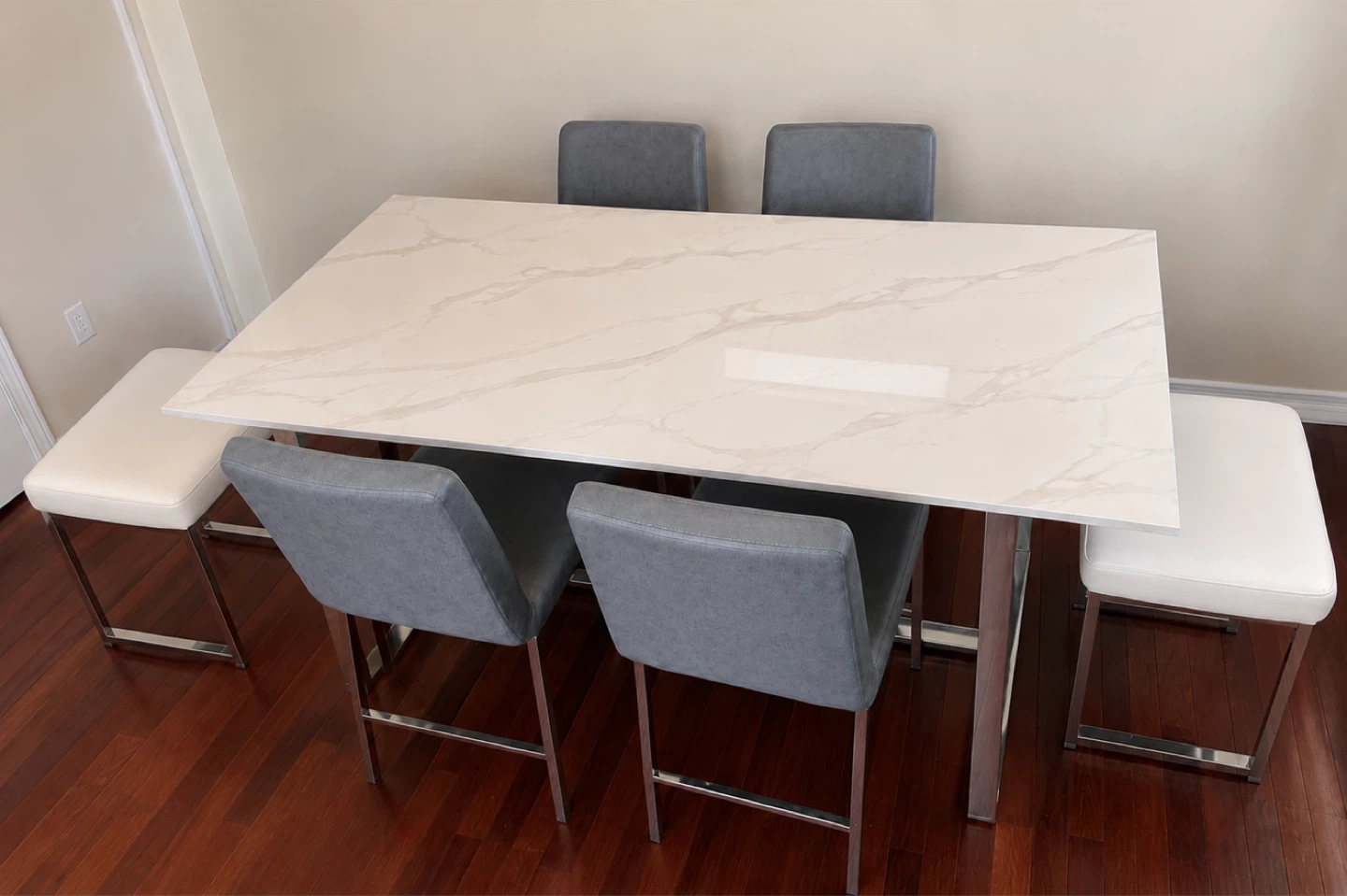 Modern Marble Dining Table Set – 6 Chairs Included - photo 2