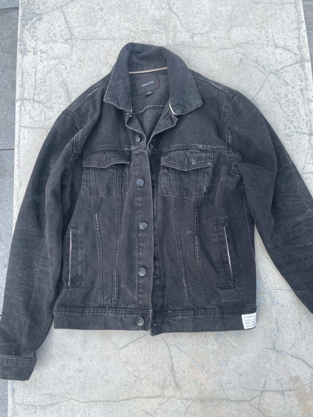 ADAM LAPINE Black Washed Denim Jacket