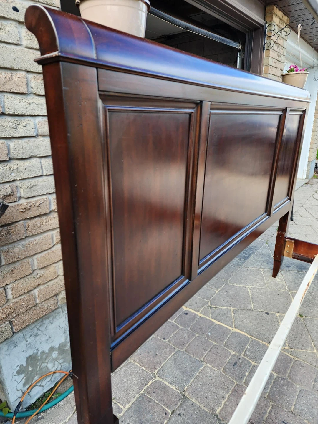 Dark Wood Sleigh Bed Frame - photo 4