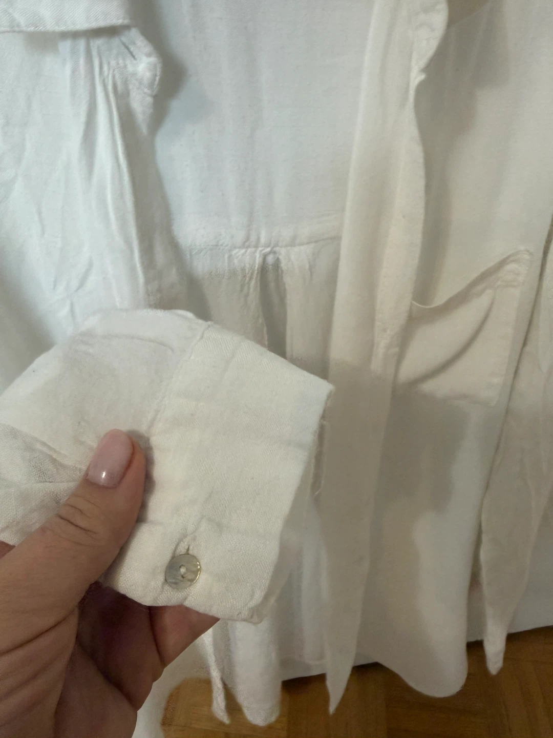 Jane + Delancy White Button-Up Shirt - Size S - photo 5