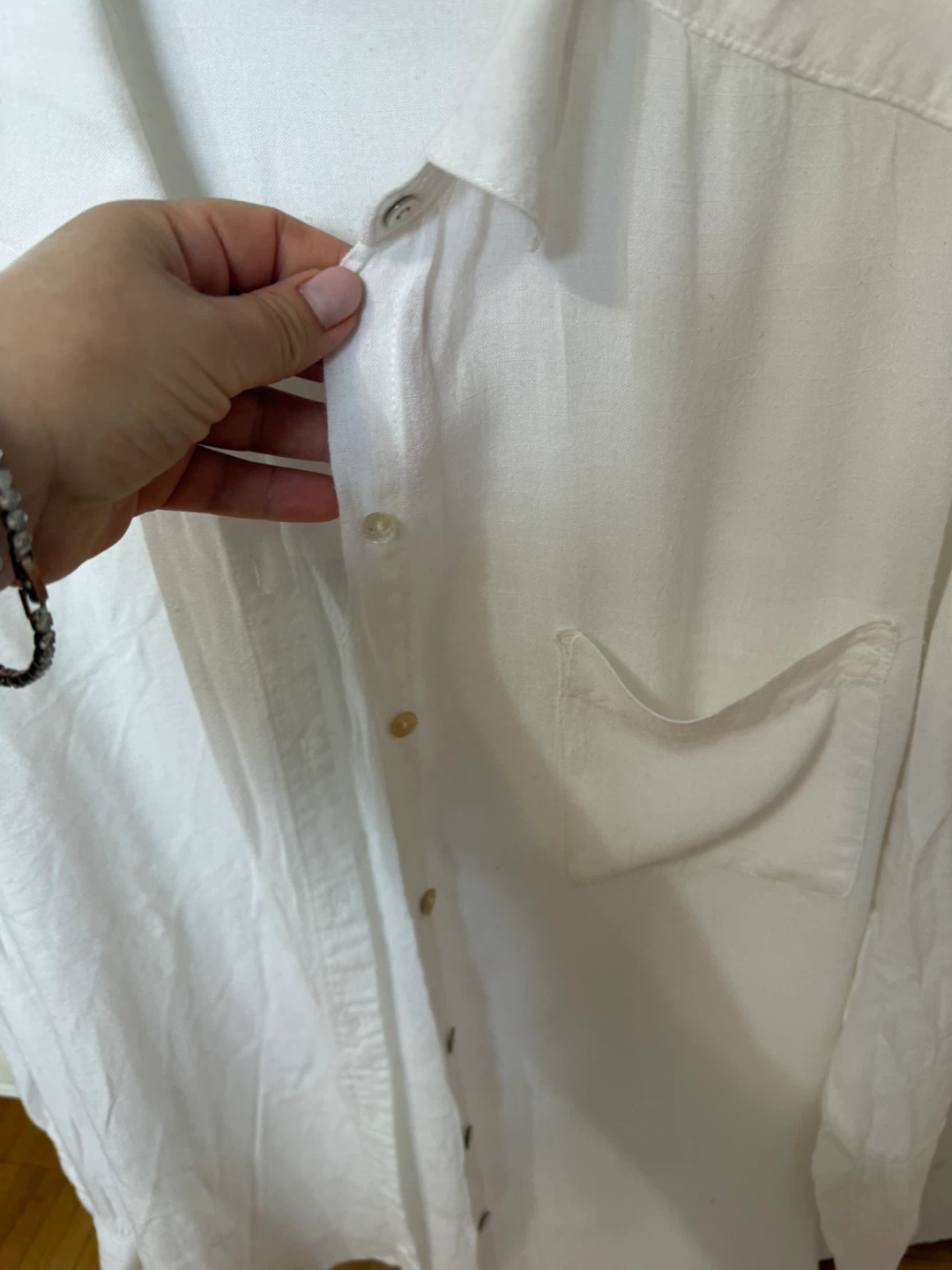 Jane + Delancy White Button-Up Shirt - Size S - photo 2