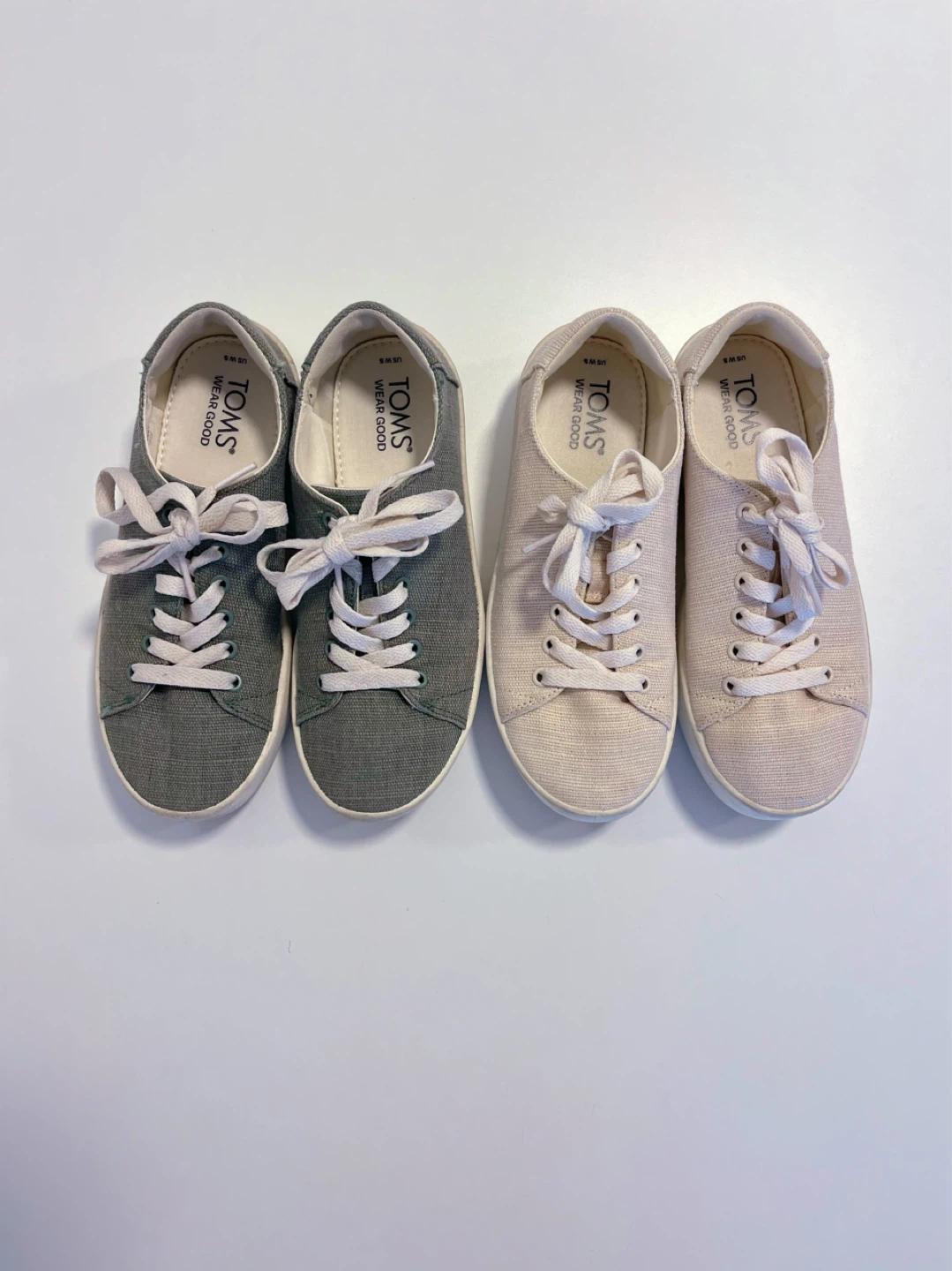 TOMS "WEAR GOOD" Canvas Sneakers - Size US W 5 (Set of 2 Colors)