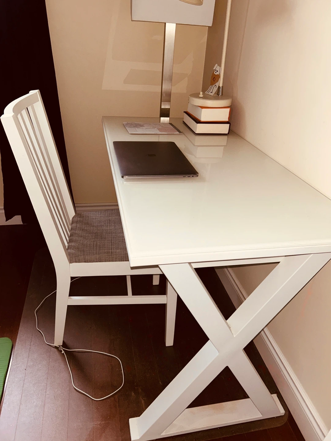 Large modern WRITING DESK (glass tabletop) 🏷️✍🏻 50% OFF!!