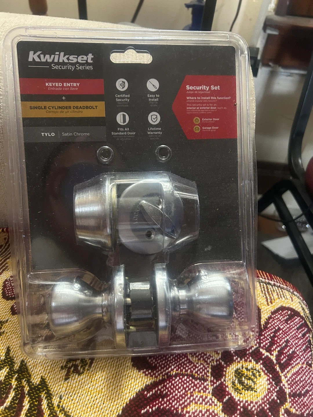 Kwikset Security  Deadbolt Lockset - Satin Chrome