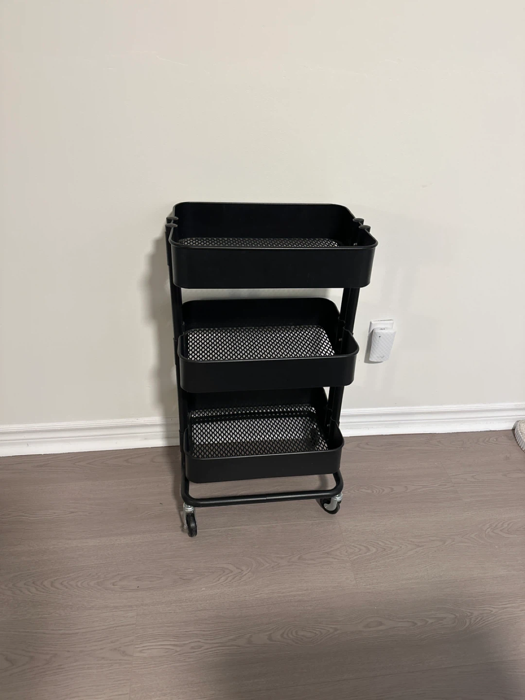 IKEA Black 3-Tier Rolling Cart