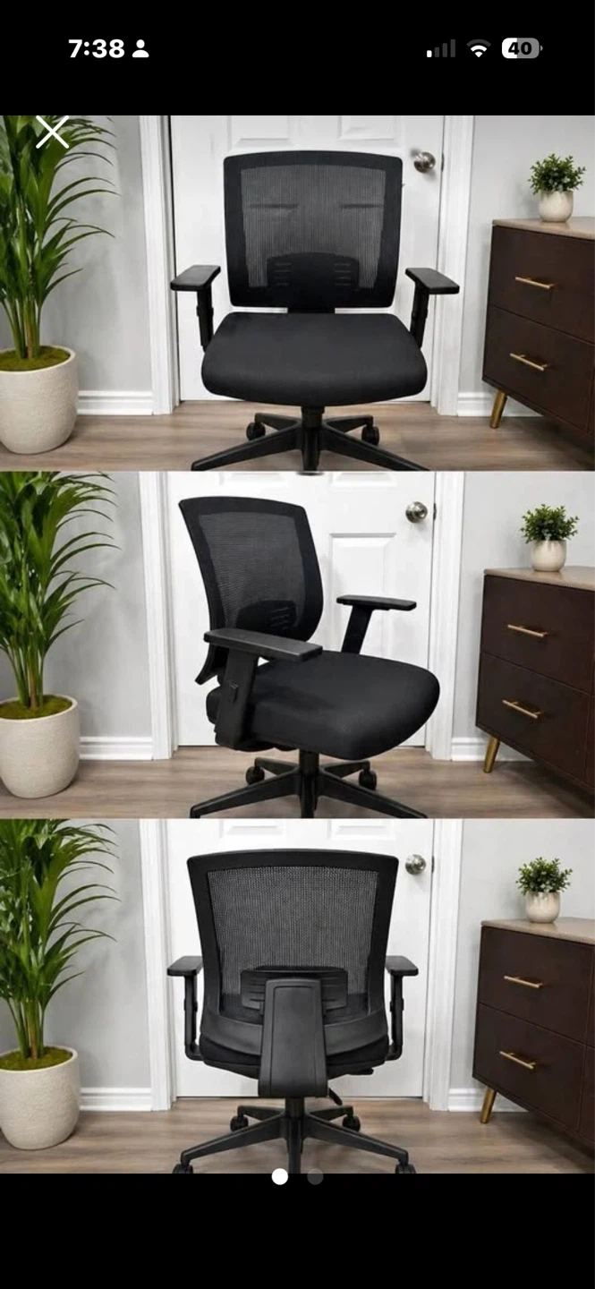 Office Chair - Black Faux Leather