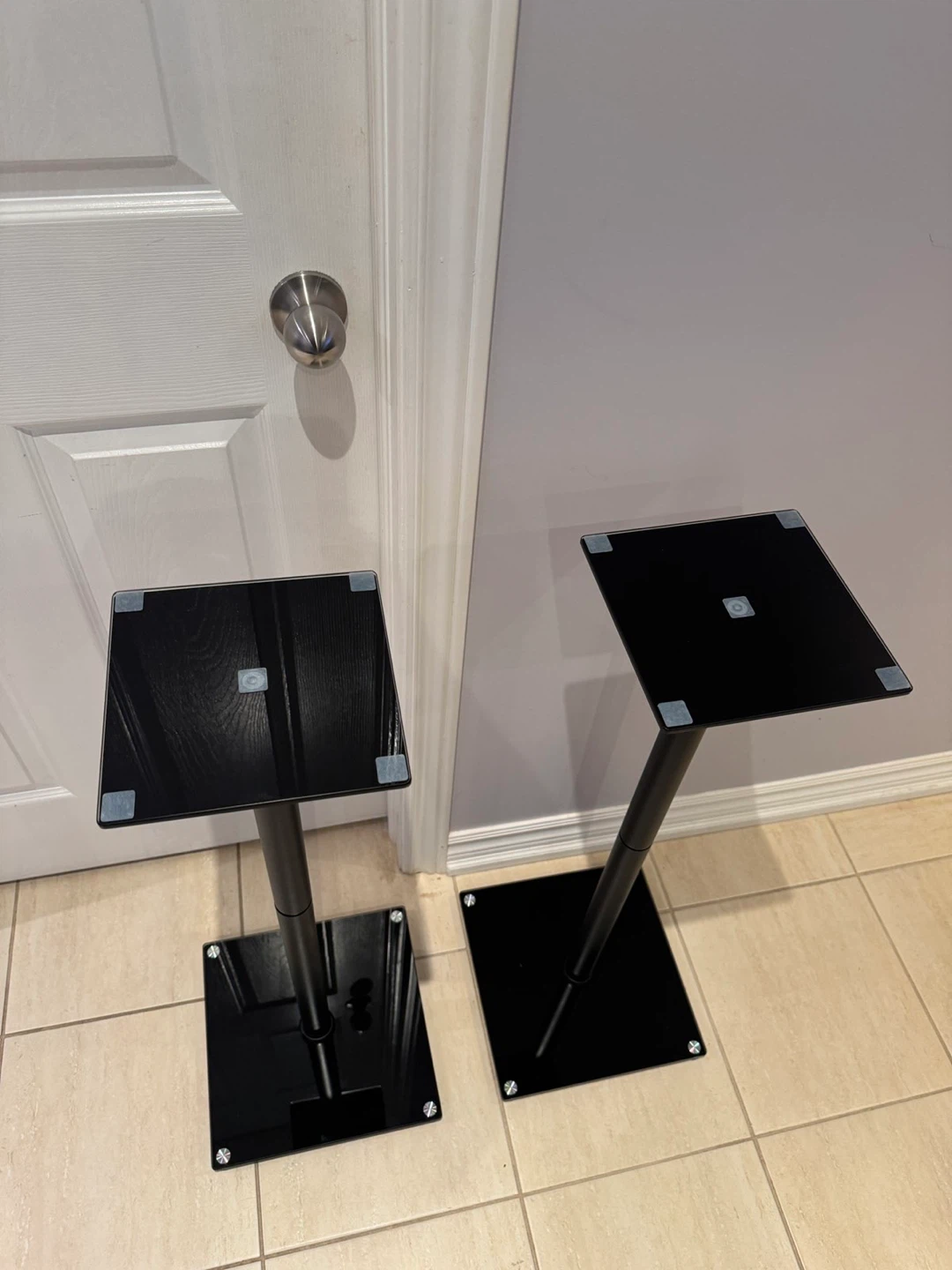 Adjustable Glass Top Speaker Stands (Pair) - photo 2