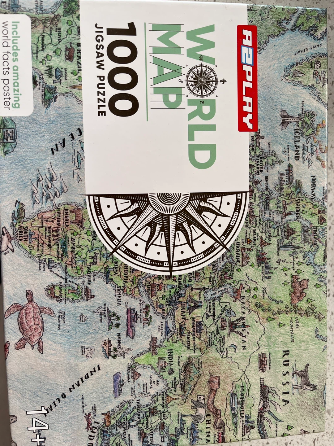Replay World Map 1000 Piece Jigsaw Puzzle