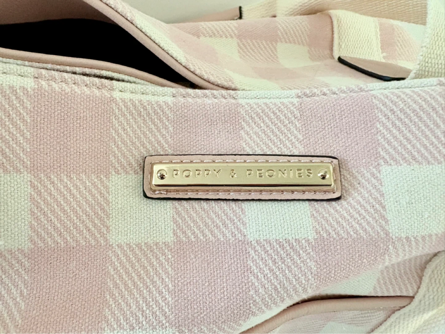 POPPY & PEONIES - pink gingham travel bag - photo 3