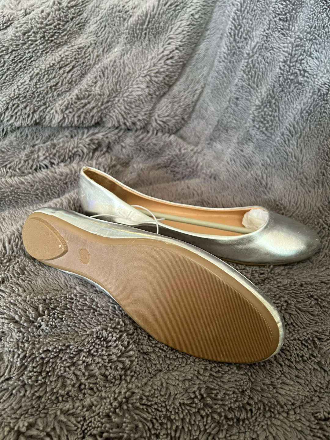 Exhilaration Silver Ballet Flats Size 8 - photo 2