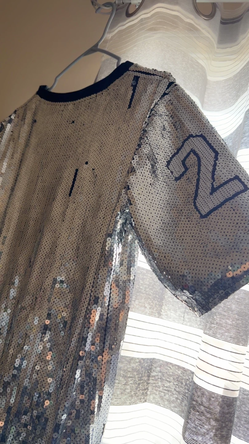 Sequin Bugs Bunny T-Shirt Dress with Fringe - photo 5