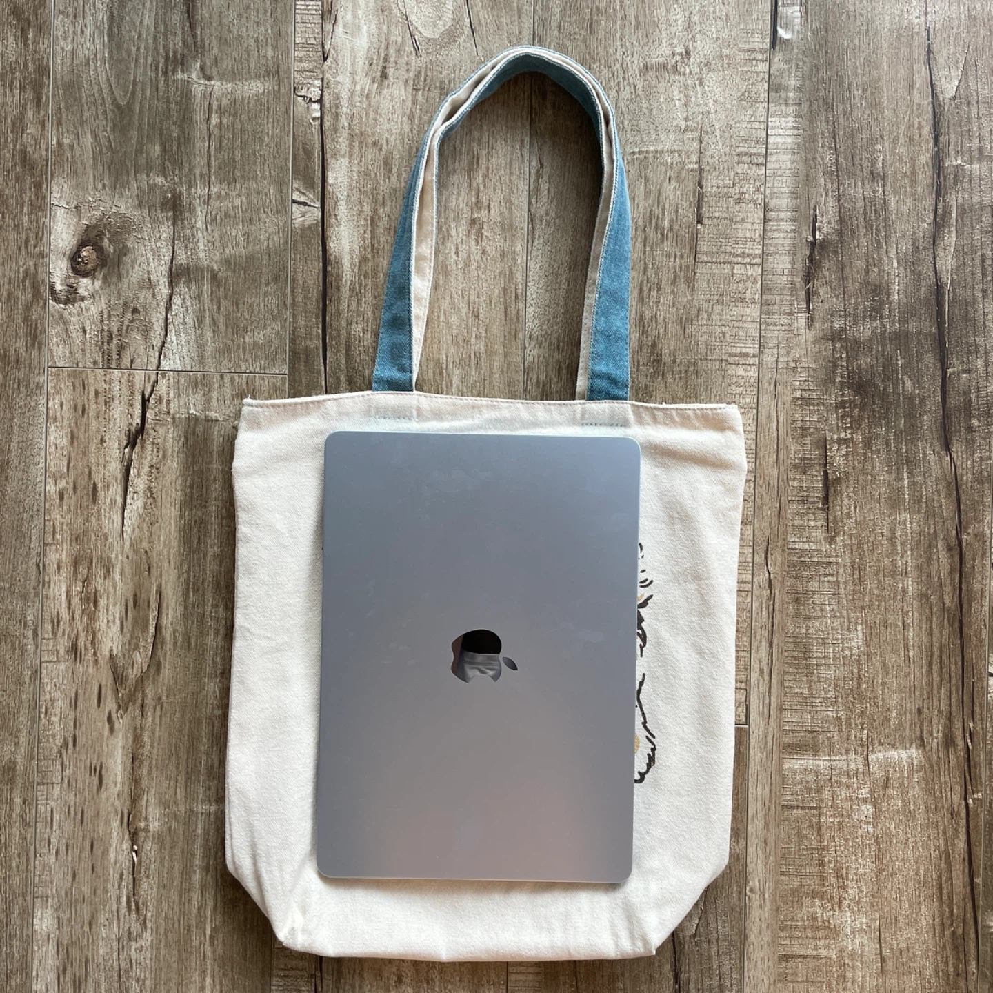 Japanese Dog Graphic Canvas Tote Bag with Zipper - photo 3