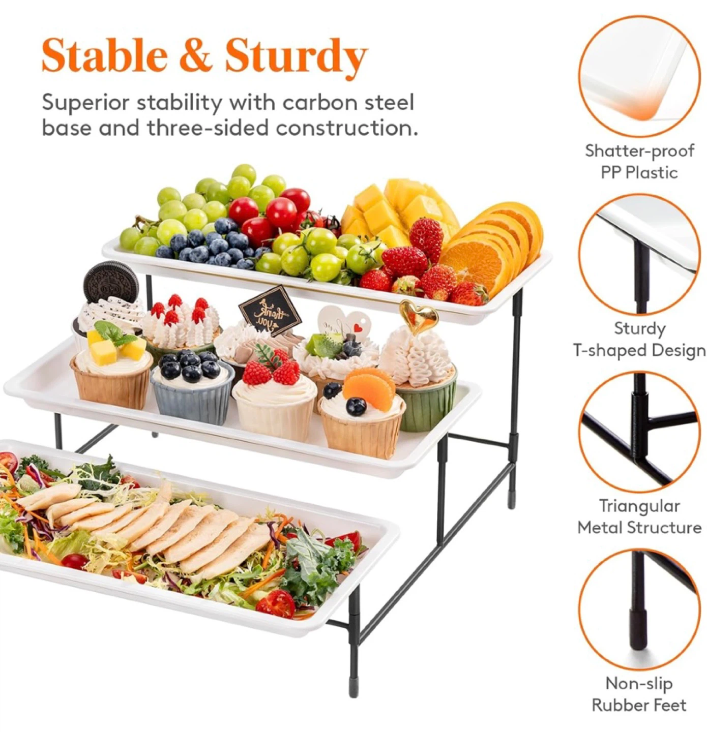 3 Tiered Plastic and Metal Serving Tray - photo 5