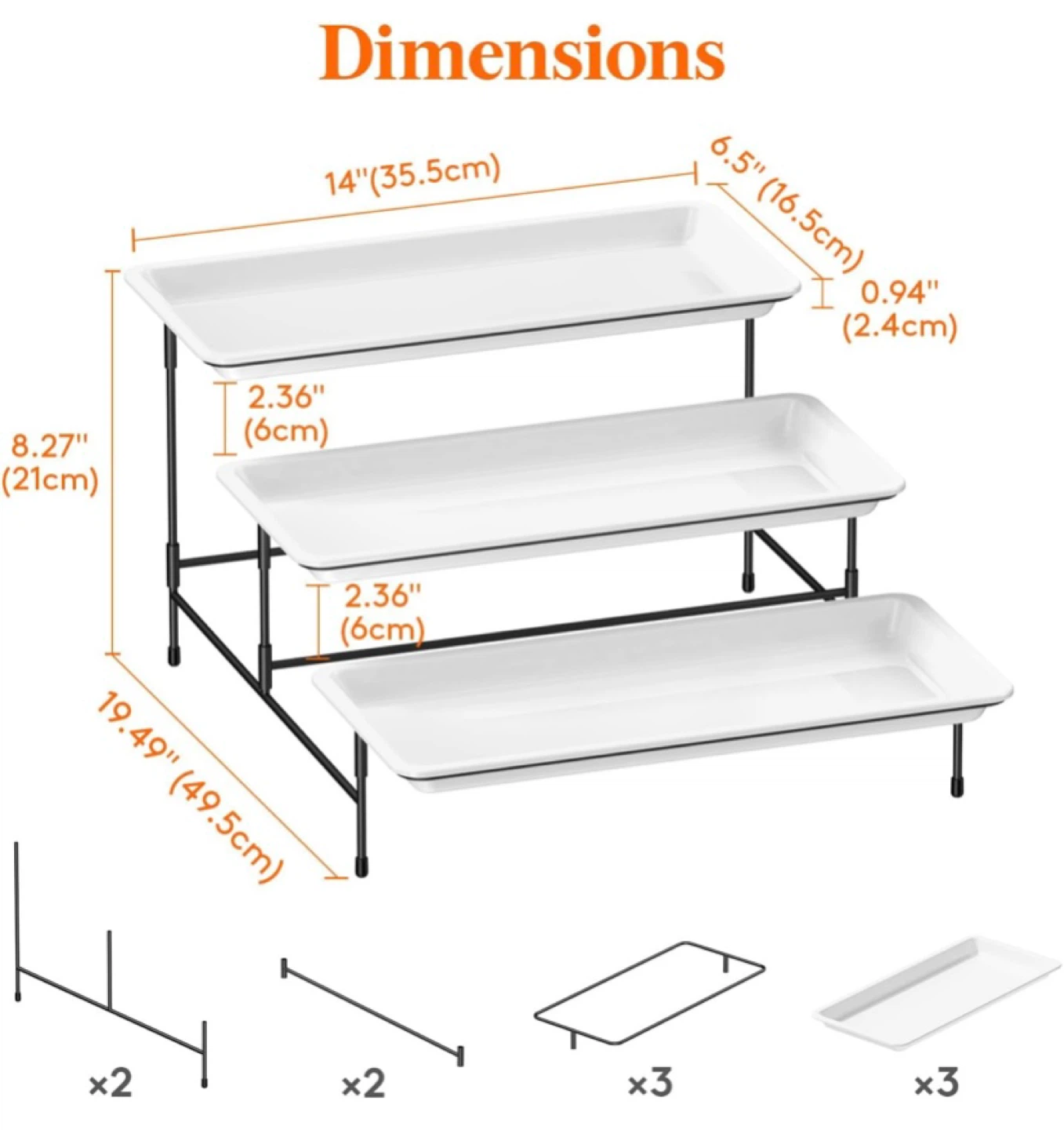 3 Tiered Plastic and Metal Serving Tray - photo 3