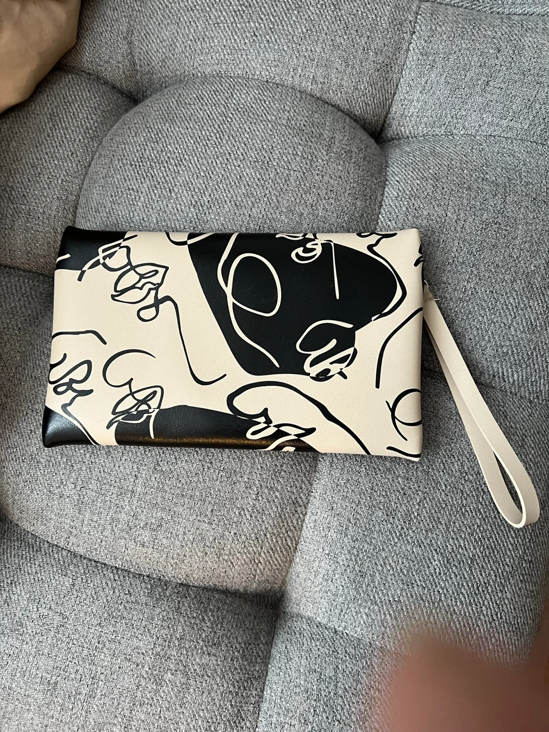 Clutch Wristlet with Abstract Face Print - photo 2