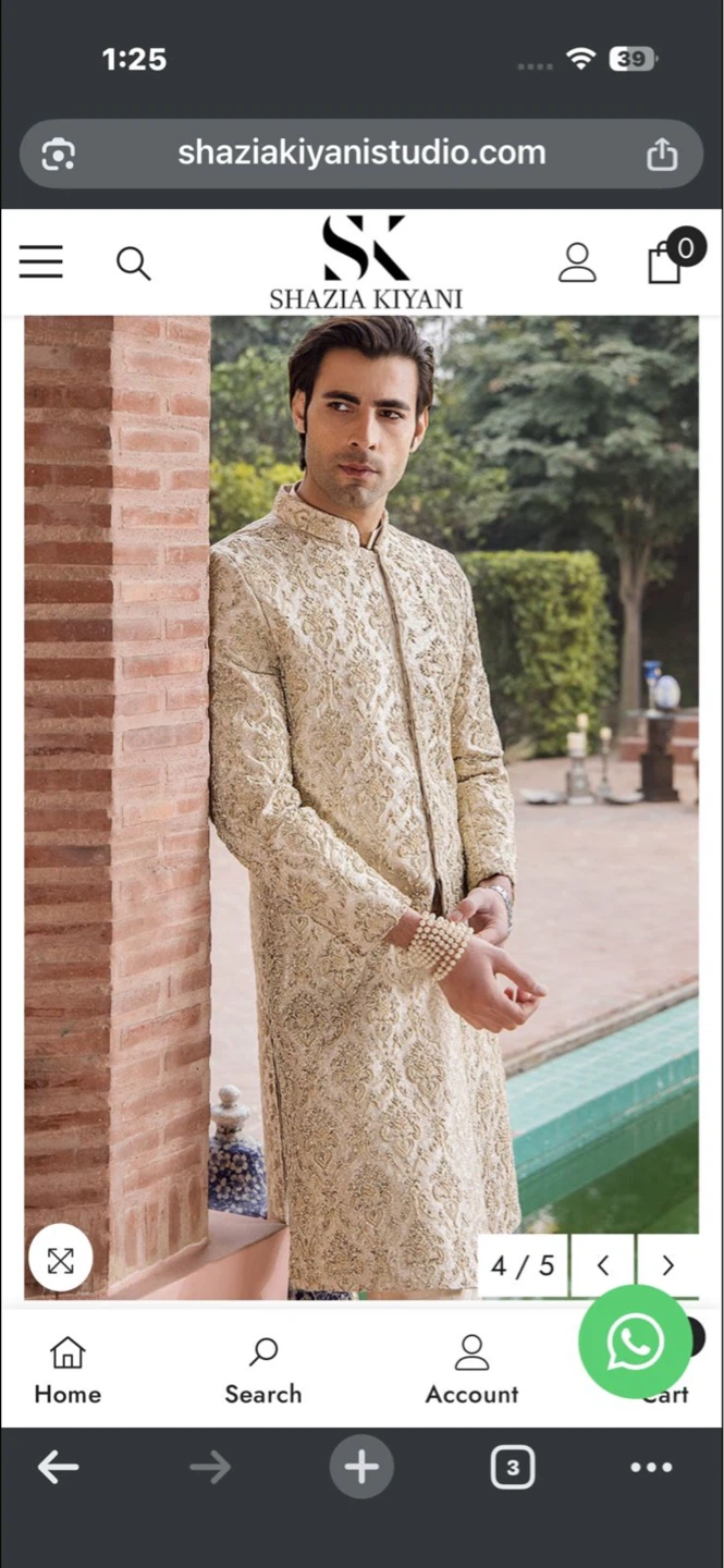 Asian Wedding Dress for Men by Shazia Kiyani