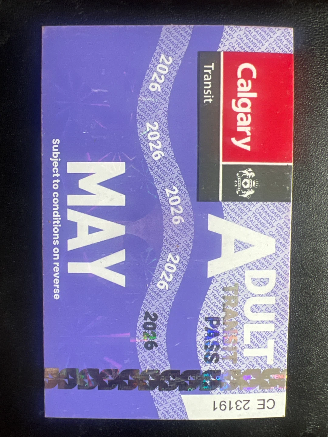 Calgary Transit Adult Monthly Pass - May 2026