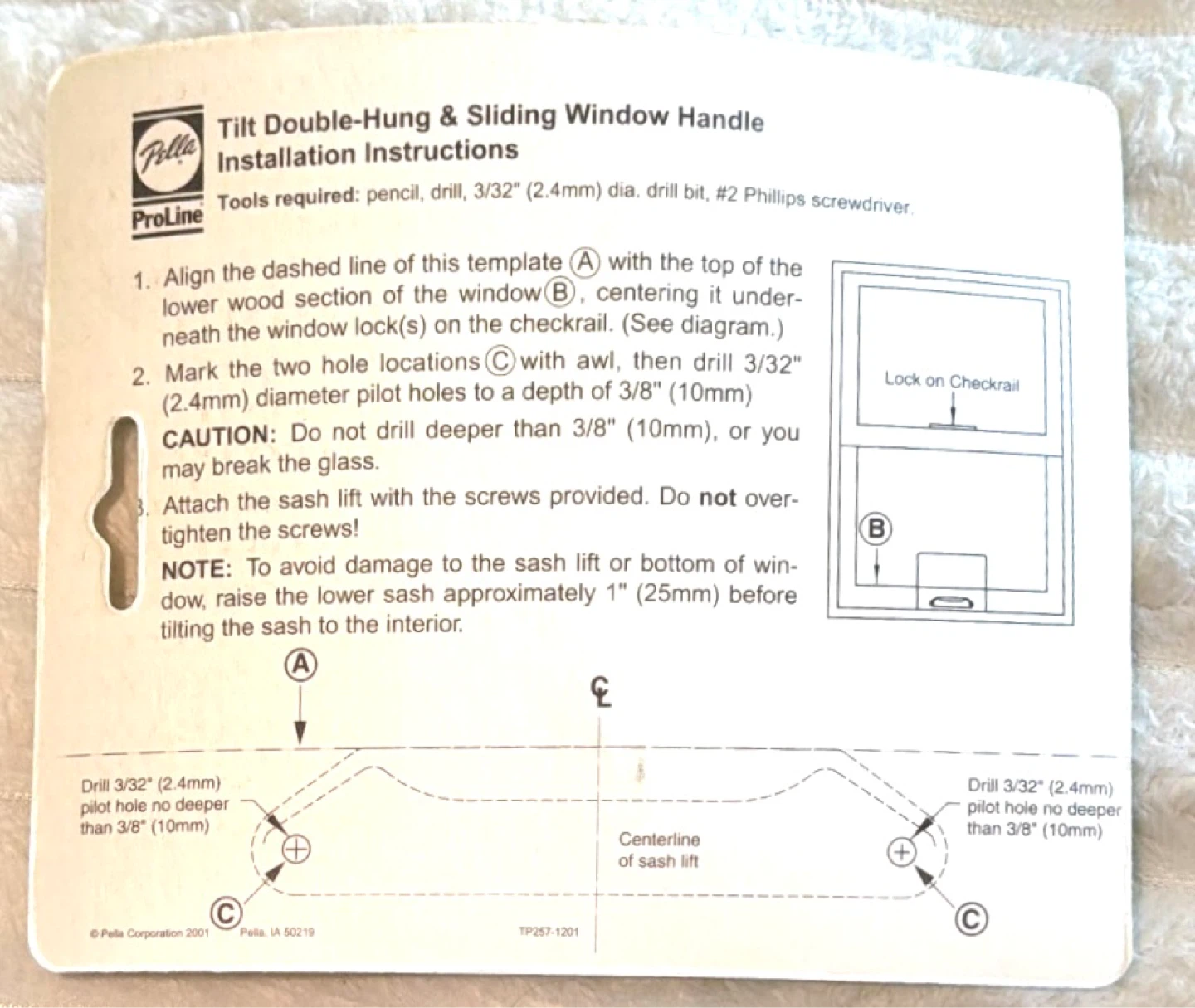 Pella ProLine White Tilt Double-Hung Window Lift Handle New! - photo 2