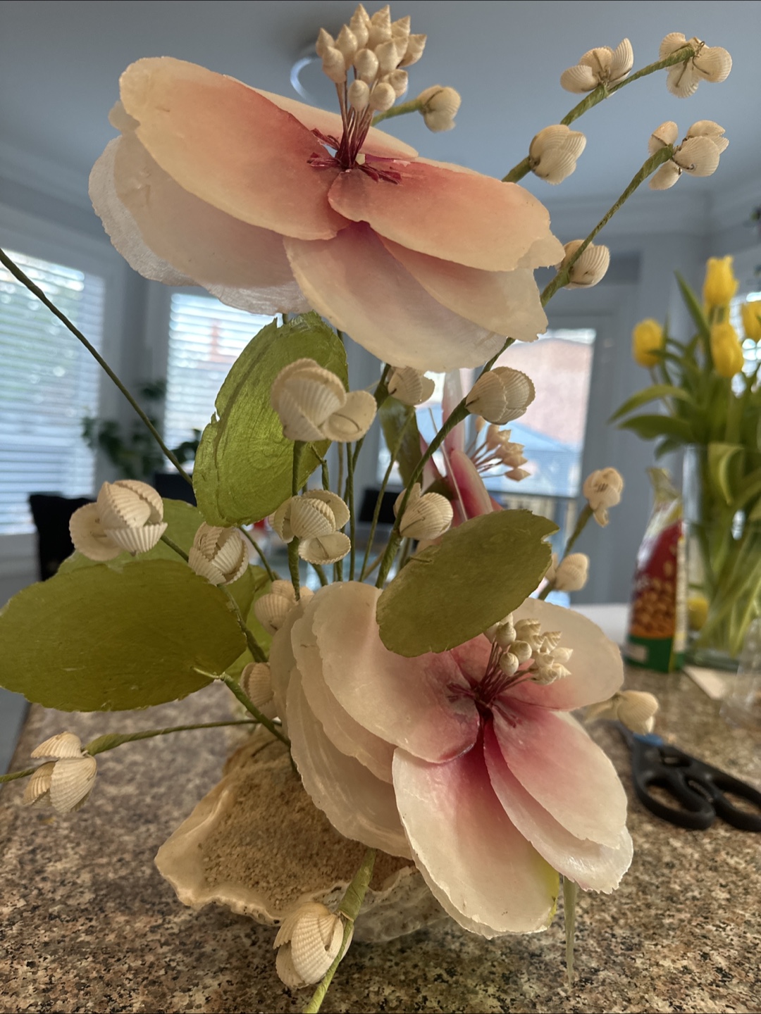 Decorative Artificial Flowers with Seashell Accents - photo 3