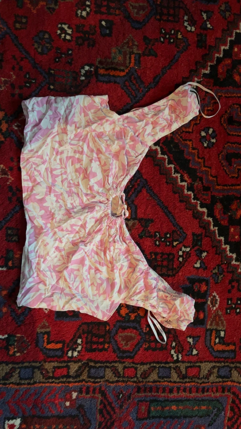 Pink floral print crop top - photo 2