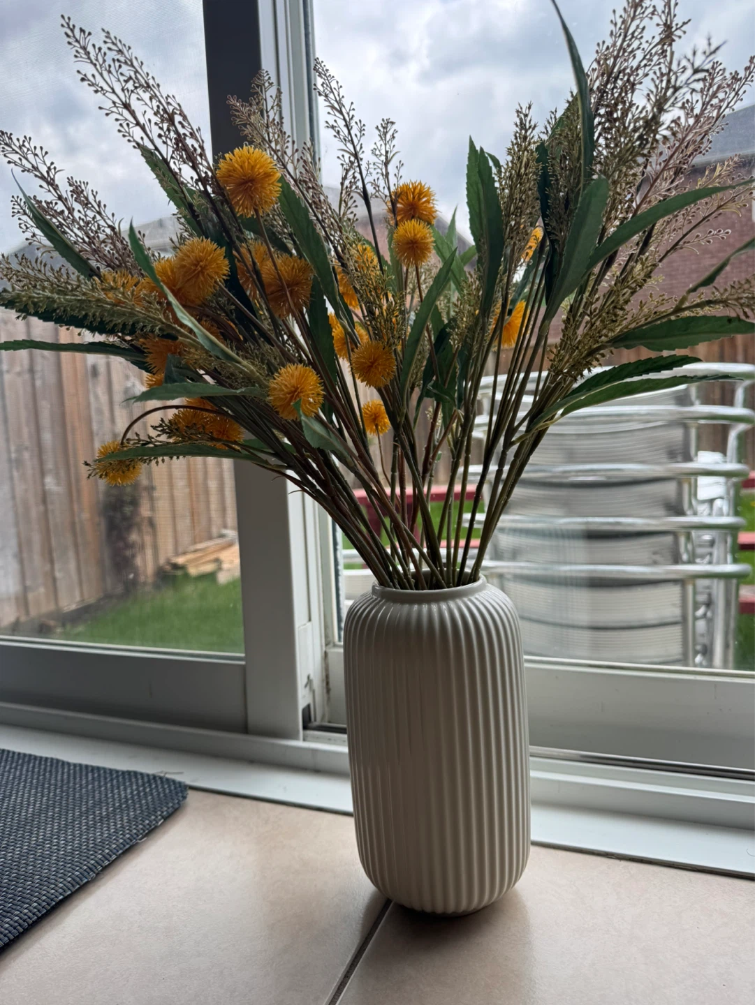 Artificial Flower Arrangement in Ceramic Vase ( Flower Pot )
