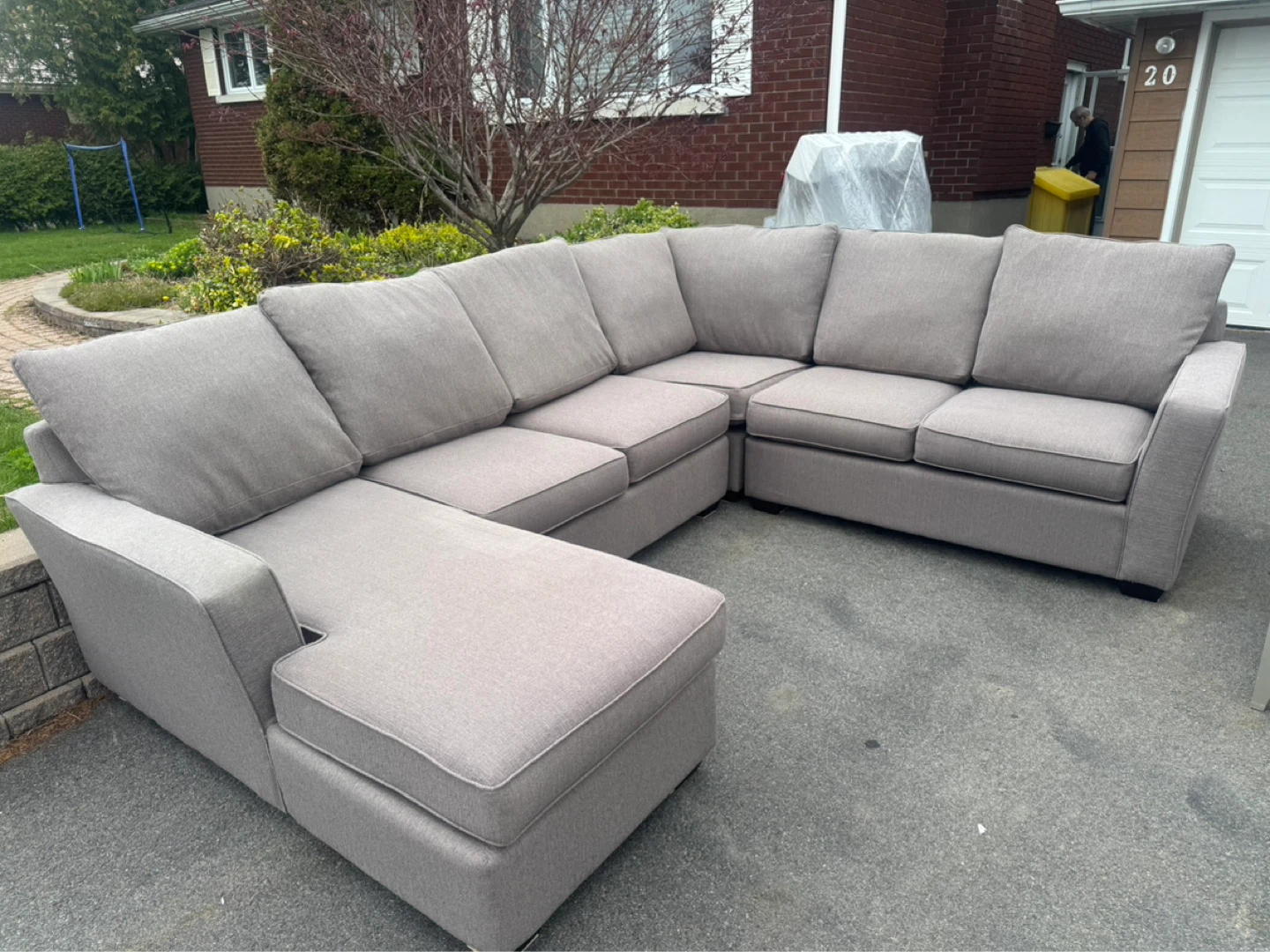 Grey Sectional Sofa with Chaise - photo 3